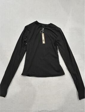 Skims Cotton Jersey Long Sleeve T-shirt Size Small Soot